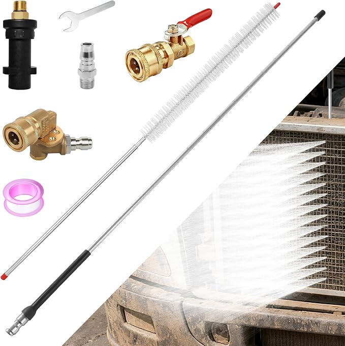 40in Radiator Cleaning Wand, Water and Air Dual-Use 4500 PSI Pressure Washer by Unknown