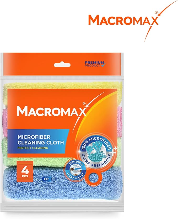 Microfiber Cleaning Cloth – Pack of 4 – Ultra Absorbent Lint‑Free Reusable - Image 2