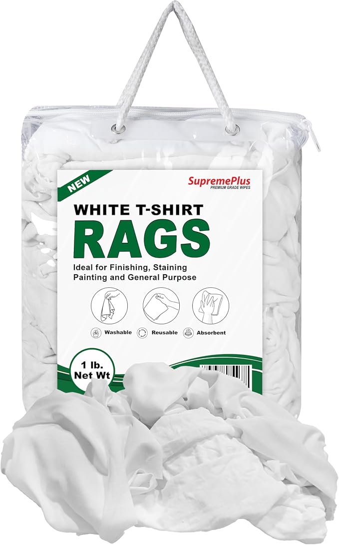 Premium White T-Shirt Cleaning Rags – White Cotton Rags by SupremePlus