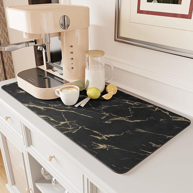 AMOAMI Coffee Mat Hide Stain Rubber Backed Absorbent Dish Drying Mat by AMOAMI