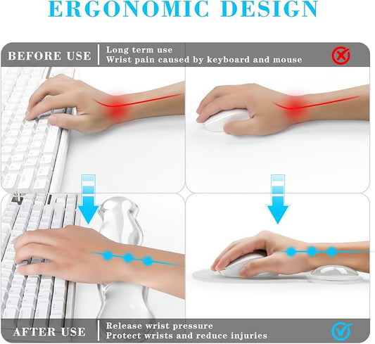 Gel Keyboard & Mouse Wrist Rest Set, Ergonomic Keyboard and Mouse Pad - Image 2