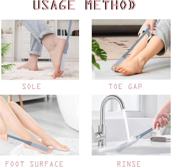 2 Pack Toe Cleaning Brush, Silicone Foot Scrubber - Image 6