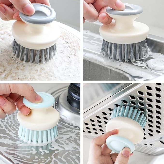 Dish Scrub Brush, Ergonomic Grip Palm Brush, Kitchen Scrub Brushes - Image 5
