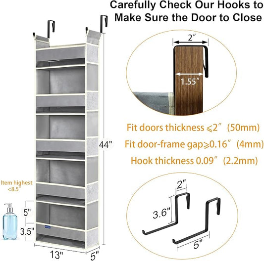 2 Pack Over The Door Hanging Organizer 5-Shelves and 10 Side Pockets, Over The - Image 2