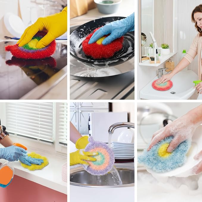 Kenning 16 Pcs Dish Scrubber Non Scratch Dish Washing Scrubbers Reusable - Image 4