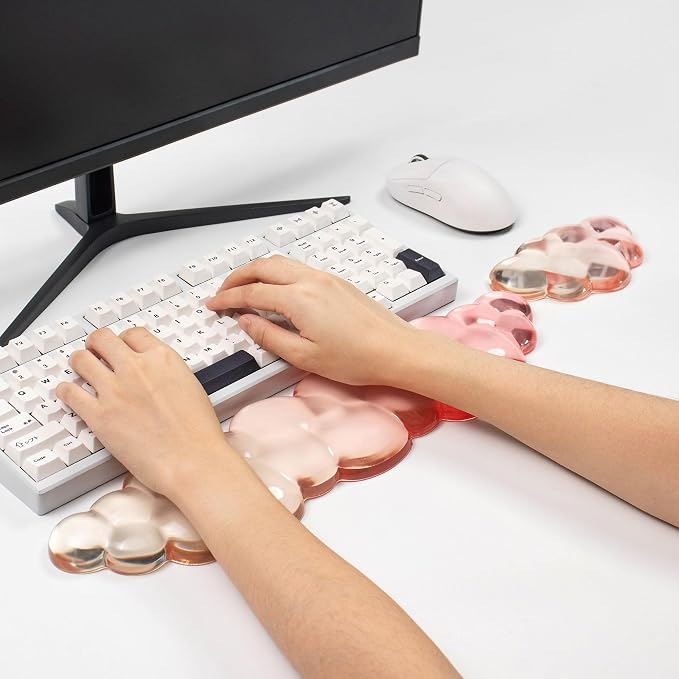 Gel Keyboard and Mouse Wrist Rest Set – Clear Cloud Wrist Rest - Image 3