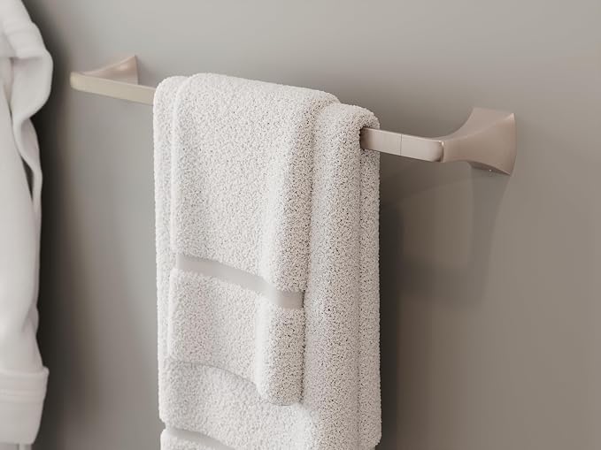 Pfister Bruxie Bath Towel Bar for Bathroom, Wall-Mounted, Spot Defense Brushed - Image 3