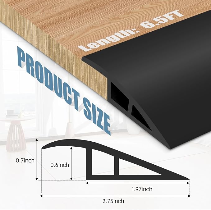 Floor Transition Strip Door Threshold 79" Floor Transition Reducer Trim on The - Image 2