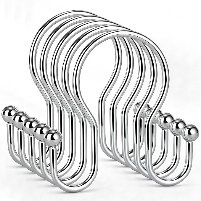 Goowin Shower Curtain Hooks, Stainless Steel Shower Curtain Hangers, Metal by Goowin