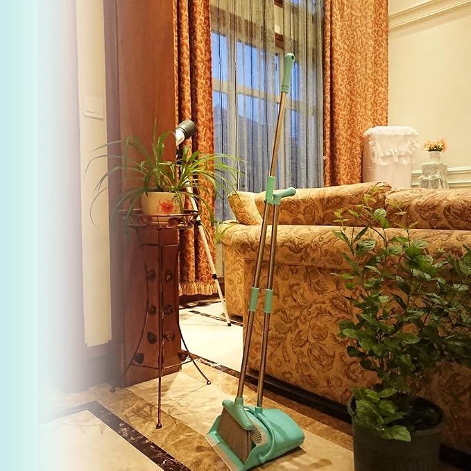 Broom and Dustpan Set Lightweight Upright Lobby Broom and Dust Pan Combo - Image 7