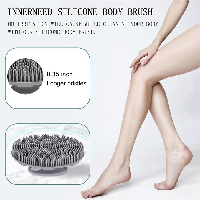INNERNEED Food-Grade Soft Silicone Body Scrubber Shower Brush Handheld - Image 6