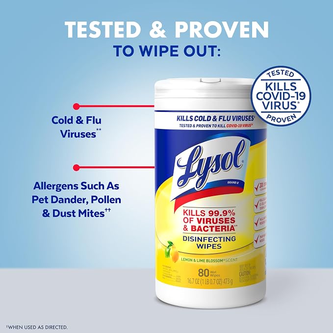 Lysol Disinfectant Wipes, For Disinfecting and Cleaning, Lemon and Lime Blossom - Image 3