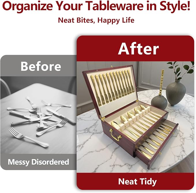 Silverware Storage Box, Kitchen Drawer Organizer, Drawer-containing flap-type - Image 5