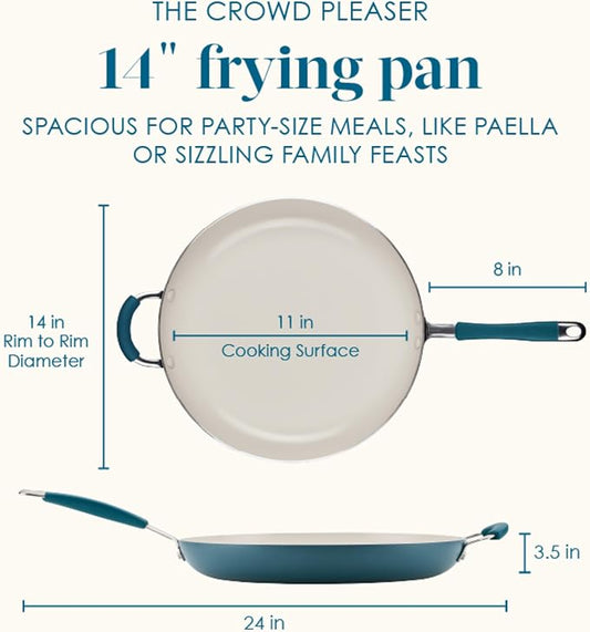 Rachael Ray Cucina Ceramic Nonstick Frying Pan/Skillet, Dishwasher Safe - Image 2