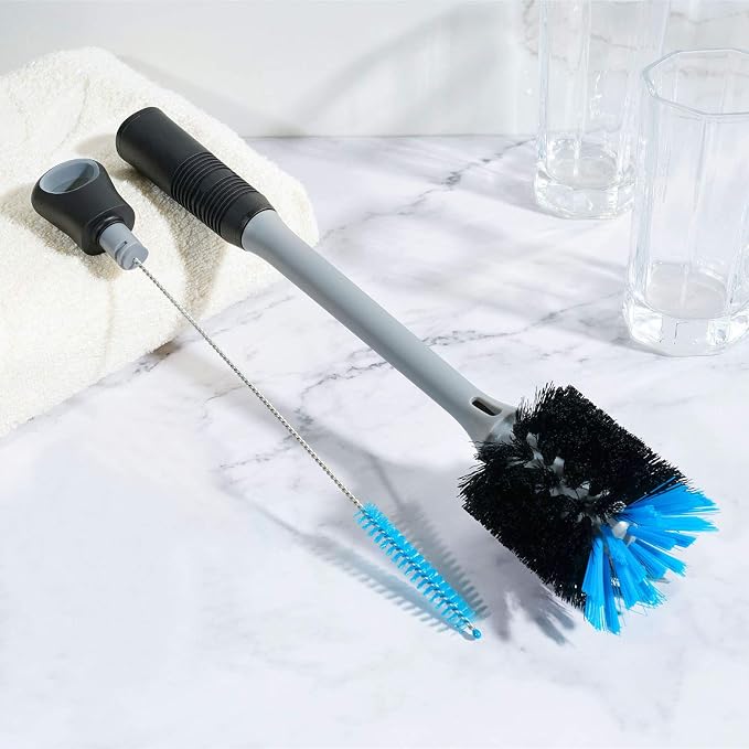 2-in-1 Bottle Brush with Straw Brush, Long Handle Water Bottle Scrubbing Brush - Image 5