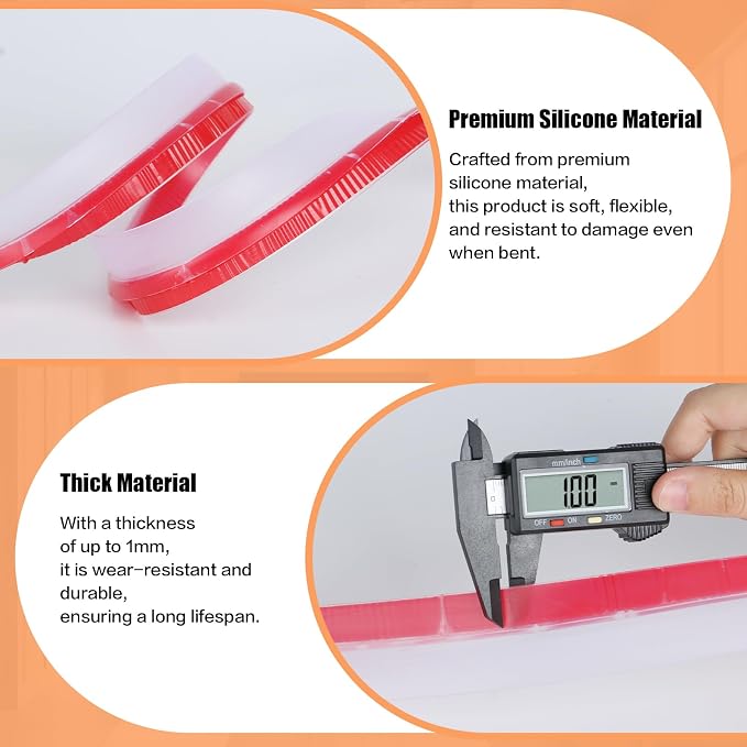 Orghtin T-Shaped Silicone Seal Strip, 40Ft Door Draft Stopper - Image 6