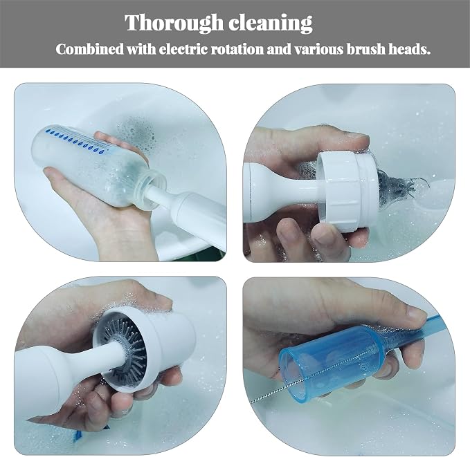 Electric Cleaning Brush with USB Rechargeable Electric Bottle Brush Cleaner and - Image 3