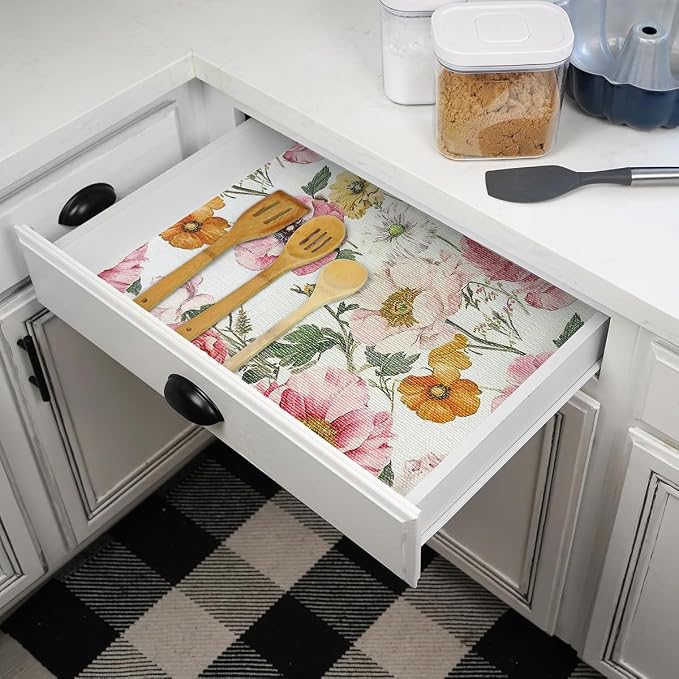 Shelf Liner for Kitchen Cabinets Non-Adhesive, Cabinet Liner for Shelves Non - Image 3