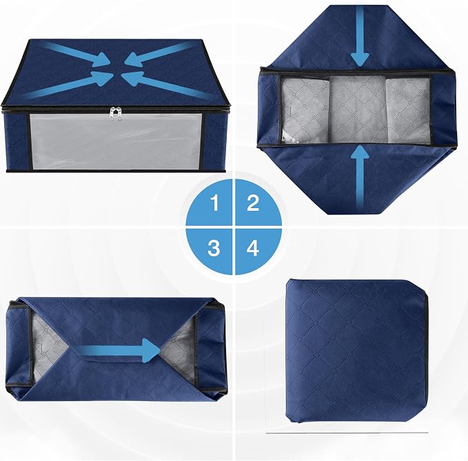 HomeHacks Storage 3-Pack Clothes Organizer Storage Bags Foldable Storage Box - Image 3