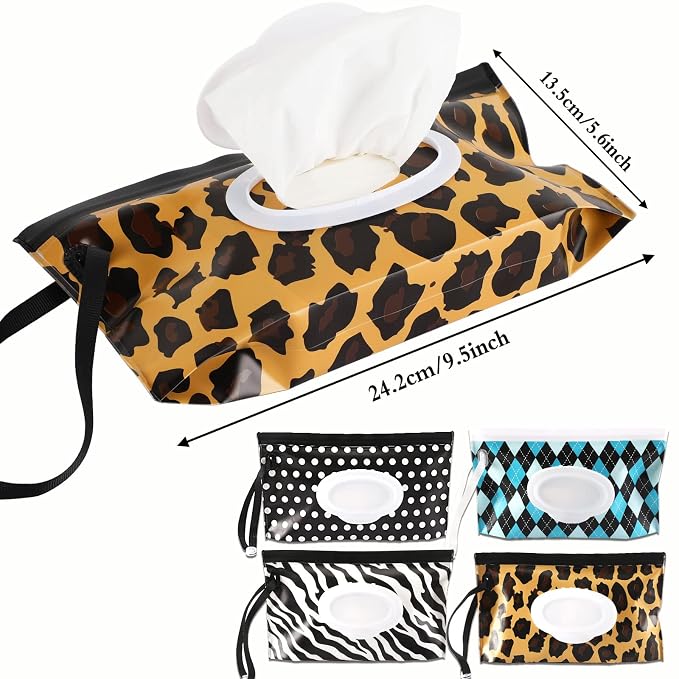 FEBSNOW 4 Pack Baby Wipe Dispenser, Portable Refillable Wipe Holder, Baby Wipes - Image 2