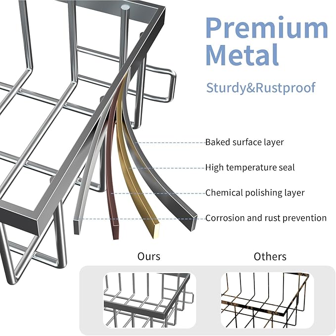 Under Sink Organizer Storage 2-Tier Premium Metal Pull-Out Kitchen Cabinet - Image 5