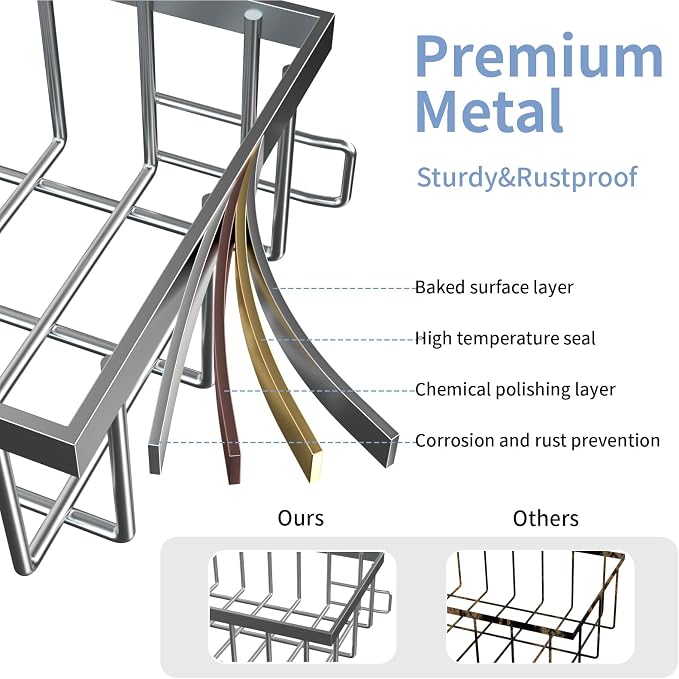 Under Sink Organizer Storage 2-Tier Premium Metal Pull-Out Kitchen Cabinet - Image 5