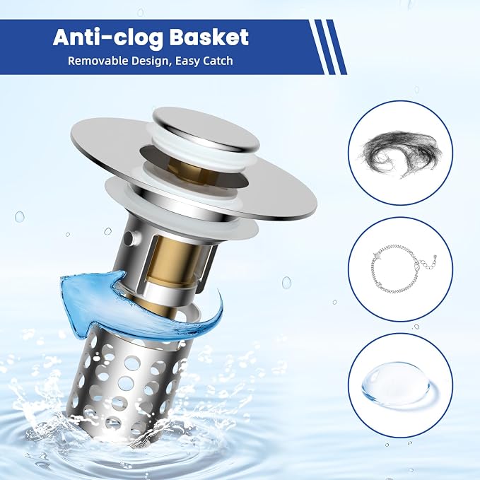 Universal Bathroom Sink Drain Strainer Hair Catcher Upgraded - Image 2