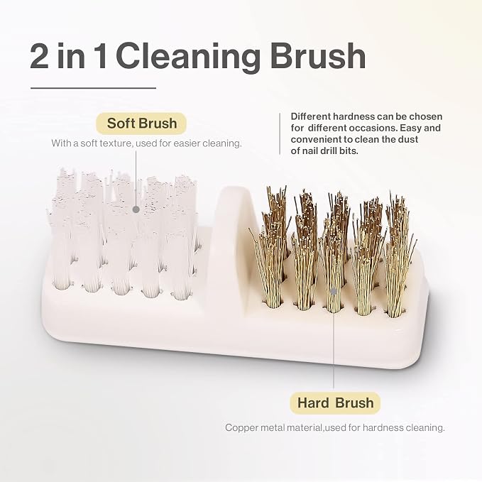 MelodySusie Nail Drill Bits Cleaner Brush Case Accessories - Image 5