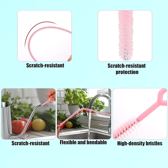 6pcs Straw Cleaner Brushes for Stanley, 31.5cm/12.4in Extra Long Full Bristles - Image 4