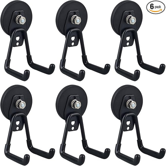 ULIBERMAGNET Heavy Duty Magnetic Garage Hook, 6 Pack Strong Large Magnet Hooks by ULIBERMAGNET