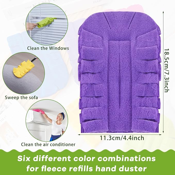 Zubebe 50 Pcs Duster Refill Reusable Fleece Duster Refills Feather Flat Dusters - Image 2