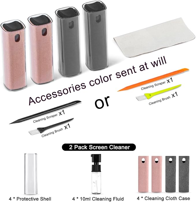 walrfid 4Pcs Car Screen Cleaner, Computer Screen Cleaner Spray and Wipe - Image 3