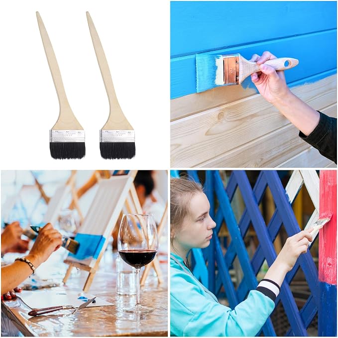 uxcell 2pcs Bent Radiator Paint Brush 4" Width Curved Wall Paint Soft Bristle - Image 6