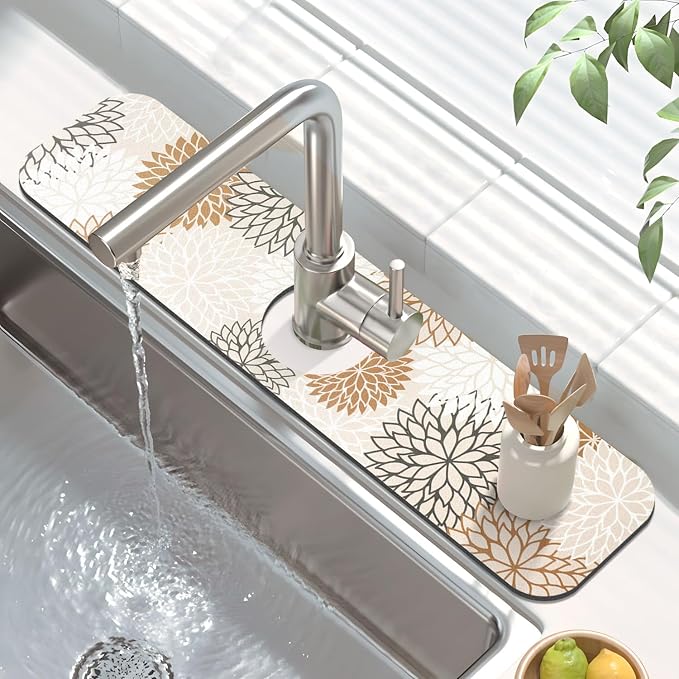 Findosom 2PCS 12" x 20" Dish Drying Mat & 24" x 5.5" Sink Splash Guard - Image 4