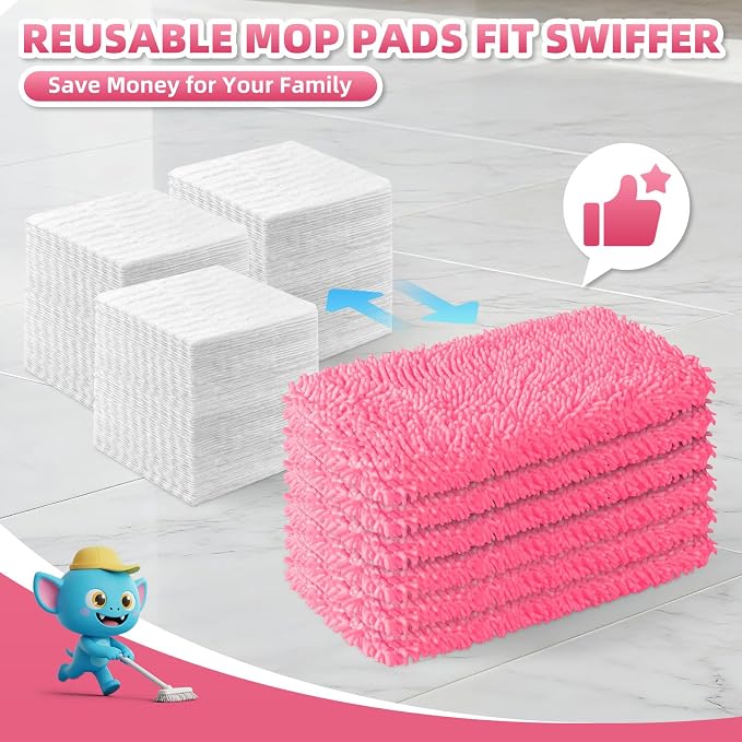 8 Pack Reusable Mop Pads Compatible - Image 7