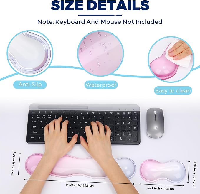 Gel Wrist Rest for Keyboard and Mouse, Wrist Rest for Keyboard, Mouse Wrist - Image 4
