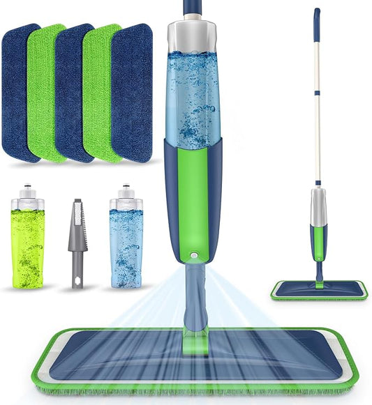 Spray Wet Mops with 5X Washable Pads Mops by MEXERRIS