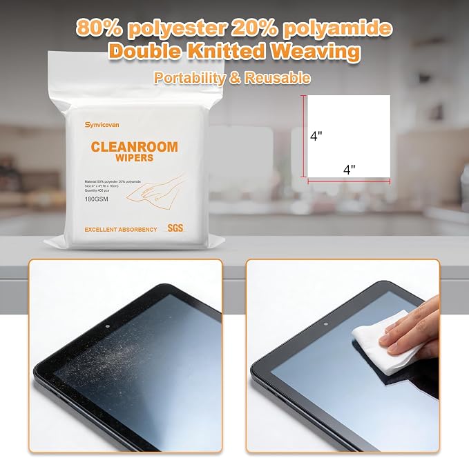 Microfiber Wipes 4"x4" Superfine Lint Free Cloths Cleaning and Drying Cloths - Image 3