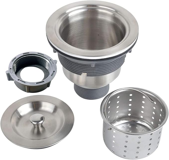 3-1/2 Inch Sink Drain Assembly Kit, Removable Deep Sink Strainer Basket - Image 2