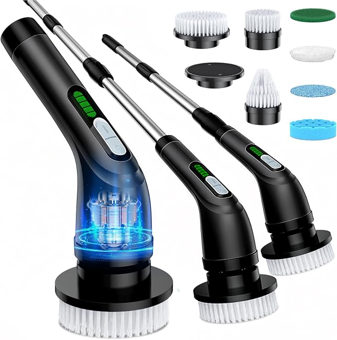 Electric Spin Scrubber, Powerful 2-Speed Cleaning Brush, IPX7 Waterproof by Highyes