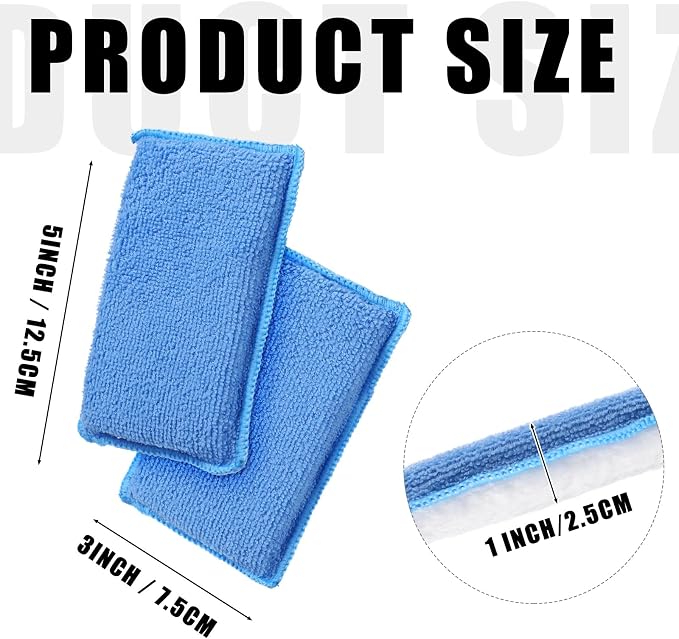 Mudder 12 Pcs Car Interior Scrubbing Sponge 5'' x 3'' Fiber Car Wax Applicator - Image 2