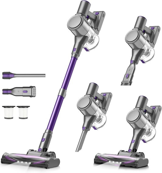 Zefiro Cordless Vacuum Cleaner for Home, 450W /40Kpa 50Mins Stick Vacuum by Zefiro