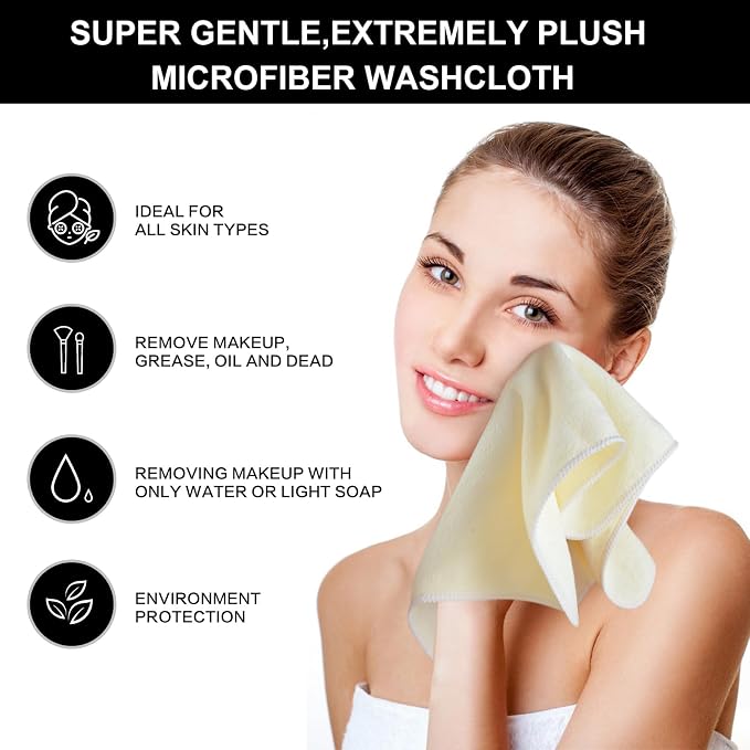 SINLAND Microfiber Facial Cloths Fast Drying Washcloth 12inch x 12inch - Image 4