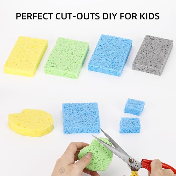 48Pcs Kitchen Sponges- Compressed Cellulose Sponges Natural Dish Sponge - Image 4