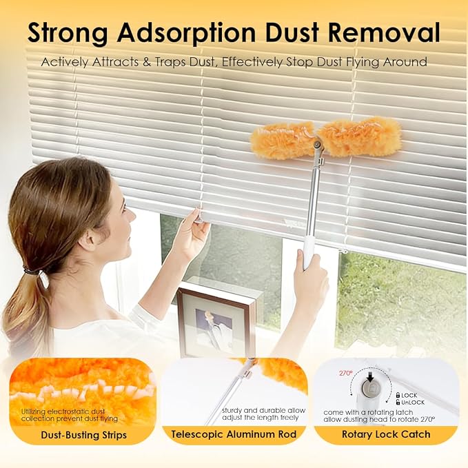 Extendable Duster Kit with 6FT Telescoping Handle & 12 PCS Duster Refills - Image 3