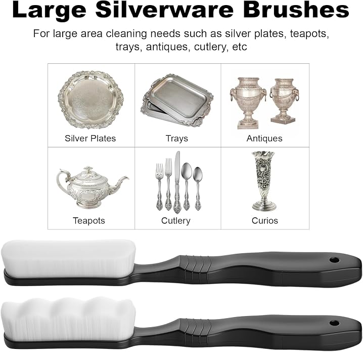Silver Cleaning Kit with Ultra-Soft Brushes & Polish Cloths – Tarnish Removal - Image 6