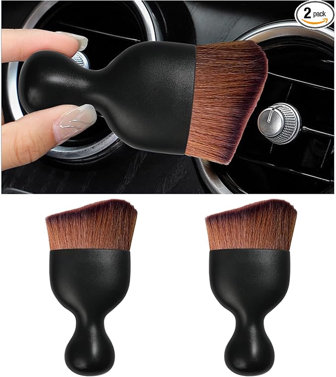 2PCS Car Interior Dust Brush, Soft Scratch Free Auto Detailing Brushes by Dickno