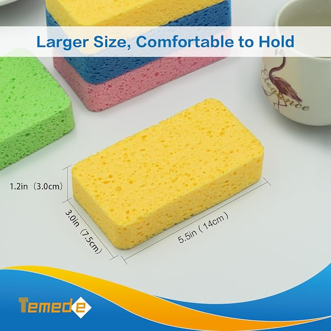 Temede Large Cellulose Sponges, Kitchen Sponges - Image 2