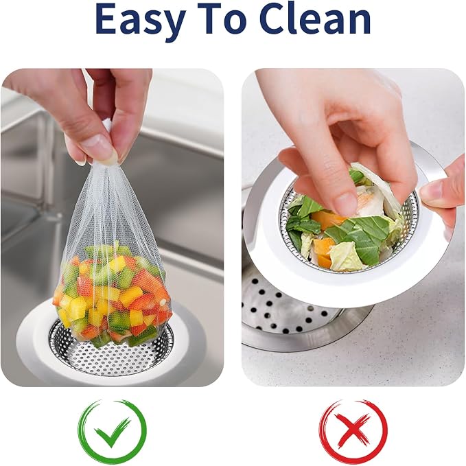 BATHRINS Kitchen Sink Drain Strainer Combination 100 Pieces of Sink Strainer - Image 3