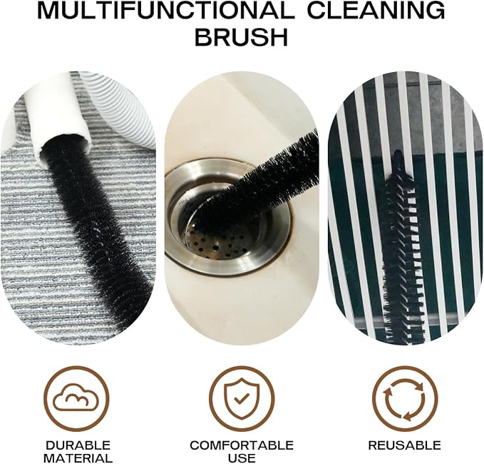 2 Pack Dryer Vent Cleaning Brush Kit: 16.5" Heavy-Duty Lint Removal Tool - Image 5